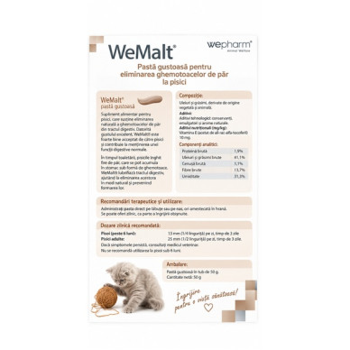 WeMalt – Pastă Palatabilă pentru Pisici, 50 g – WePharm